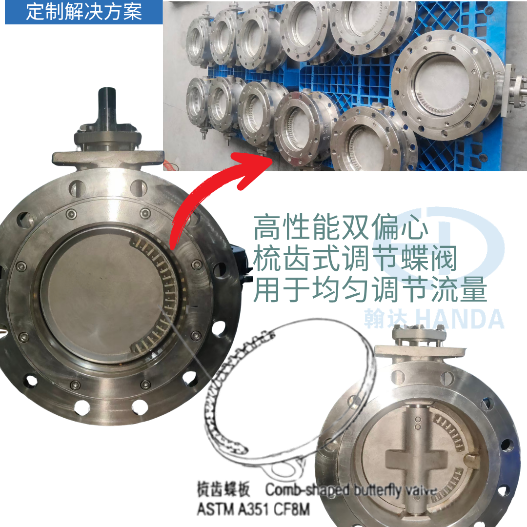 翰达高性能双偏心梳齿式调节蝶阀